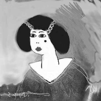 Digitale Kunst mit dem Titel "Geisha2" von Pepita Selles, Original-Kunstwerk, Andere