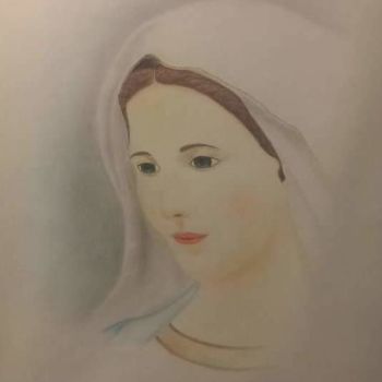 Dibujo titulada "madonna" por Nordin, Obra de arte original, Pastel