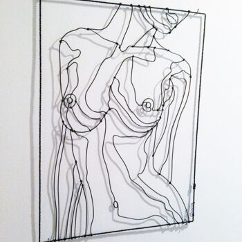 Sculpture titled "Sculpture de nu en…" by Diana Delaplace, Original Artwork, Wire