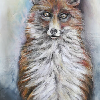 제목이 "The sacred fox"인 미술작품 Diana Editoiu로, 원작, 수채화