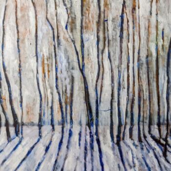 Malerei mit dem Titel "Winterblicke im Wald" von Diana Knepper, Original-Kunstwerk, Öl Auf Keilrahmen aus Holz montiert