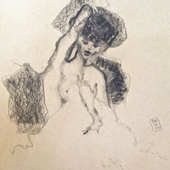 Dibujo titulada "Eros" por Diana Knepper, Obra de arte original, Carbón