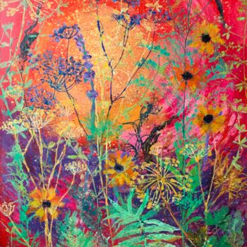 Painting titled ""Summer flower brai…" by Diana Mazjane, Original Artwork, Acrylic