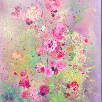 Pittura intitolato "ROSES OF EDEN PINK…" da Diana Mazjane, Opera d'arte originale, Acrilico