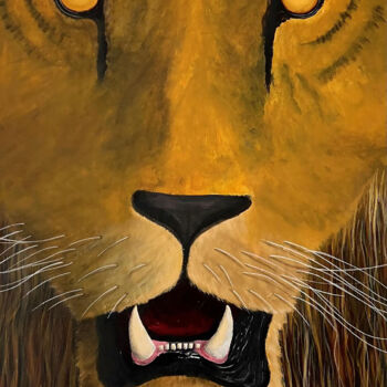 绘画 标题为“Le lion” 由Dianaskova Art, 原创艺术品, 丙烯