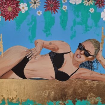 绘画 标题为“FLOWERS by Miley Cy…” 由Dianaskova Art, 原创艺术品, 丙烯
