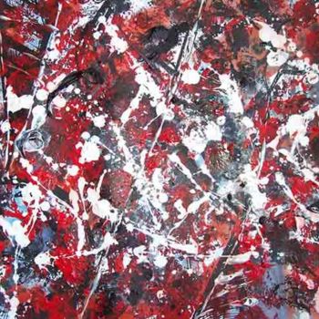 Pintura intitulada "Arbre de vie rouge…" por Diane Medus, Obras de arte originais, Tinta