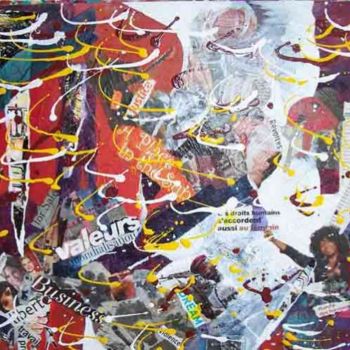 Pintura titulada "Actualités; A place…" por Diane Medus, Obra de arte original, Acrílico