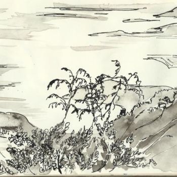 Drawing titled "Vue du Fort de la R…" by Diane Medus, Original Artwork, Ink