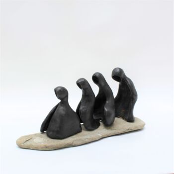 Skulptur mit dem Titel "Processsion  (n°343)" von Didier Fournier, Original-Kunstwerk, Bronze