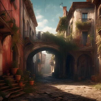 Digital Arts titled "An Italian place fo…" by Didier Pistol, Original Artwork, AI generated image