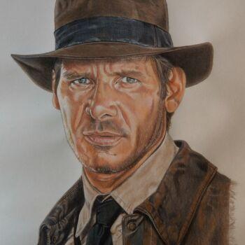 Painting titled "Indiana Jones and T…" by Didier Plouviez, Original Artwork, Watercolor