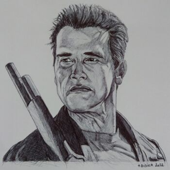 제목이 "Arnold Schwarzenegg…"인 그림 Didier Plouviez로, 원작, 볼펜