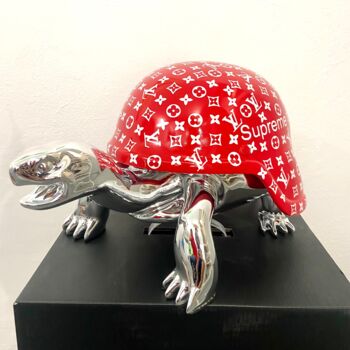 Skulptur mit dem Titel "Supreme LV Turtle" von Diederik Van Apple, Original-Kunstwerk, Harz