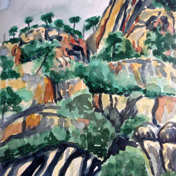 Malerei mit dem Titel "Korsika (2)   / Cor…" von Dietmar Egger, Original-Kunstwerk, Aquarell