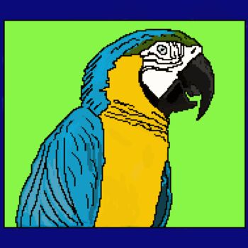 数字艺术 标题为“ara parrot blauwgee…” 由Digitalartforyou, 原创艺术品, 数字油画