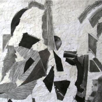 Рисунок под названием "PARÇA-BÜTÜN 21" - Dilara Gürler  Sahin, Подлинное произведение искусства, Древесный уголь
