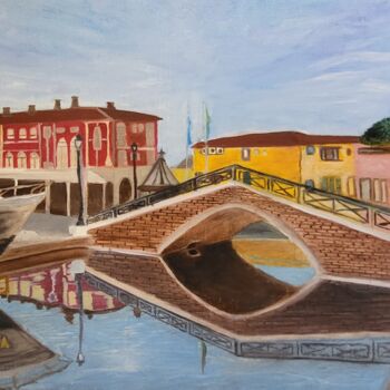 Painting titled "Port Grimaud" by Dilyana Simeonova, Original Artwork, Oil