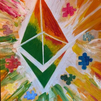 Painting titled "Ethereum" by Dima An, Original Artwork, Oil