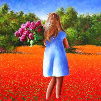 "Gathering Flowers" başlıklı Tablo Dima Dmitriev tarafından, Orijinal sanat, Petrol