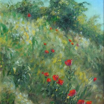 Painting titled "coquelicot-etud.jpg" by Dimitri Sinyavsky, Original Artwork