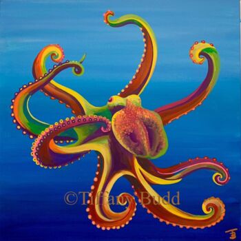 Pittura intitolato "Ollie the Octopus" da Djamel Eddine Hafis, Opera d'arte originale, Acrilico