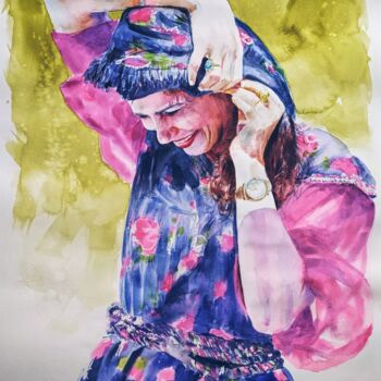 Pintura intitulada "Be Beautiful" por Djelloul Merhab, Obras de arte originais, Aquarela