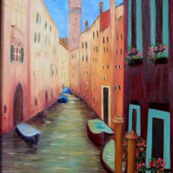 Painting titled "Venise" by D Laure, Original Artwork, Oil