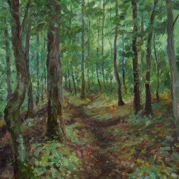 Pittura intitolato "The Forest Path. Or…" da Nikolay Dmitriev, Opera d'arte originale, Olio Montato su Telaio per barella in…