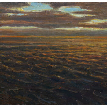 Malarstwo zatytułowany „Three Sea Paintings…” autorstwa Nikolay Dmitriev, Oryginalna praca, Olej Zamontowany na Drewniana ra…