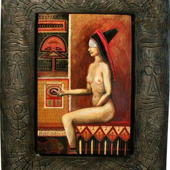 Painting titled "Expectation" by Dmitry King, Original Artwork, Acrylic Mounted on Wood Panel