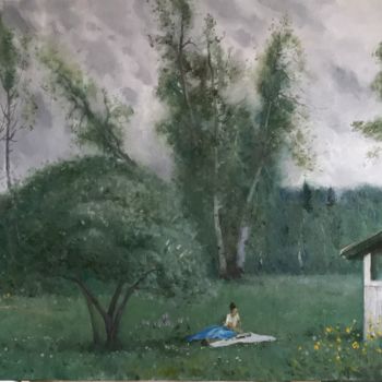 Painting titled "Летний день" by Dmitrii, Original Artwork, Oil