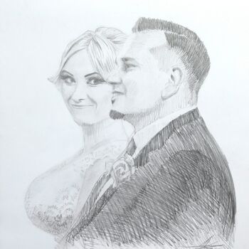 Drawing titled "Bride" by Dmytro Koptyev, Original Artwork, Pencil