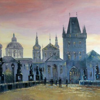 Painting titled "The Old Town Hall,…" by Dolgor Dugarova (Dolgor Art), Original Artwork, Oil