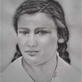 Drawing titled "SIMONE VEIL" by Dom Art 44, Original Artwork, Pencil