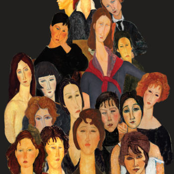 「Modigliani Collage」というタイトルのデジタルアーツ Dodi Balladaによって, オリジナルのアートワーク, デジタル絵画