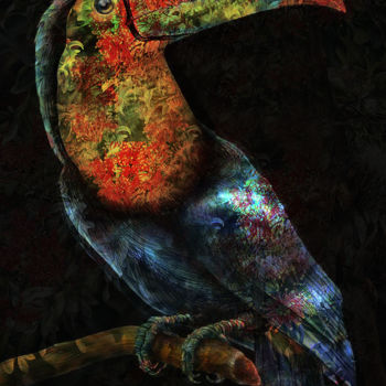 Artes digitais intitulada "l'oiseau" por Dodi Ballada, Obras de arte originais, Pintura digital