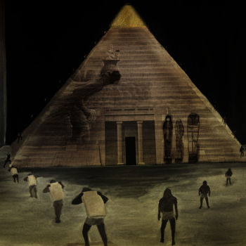 Digital Arts titled "pyramid" by Dodi Ballada, Original Artwork, Digital Painting