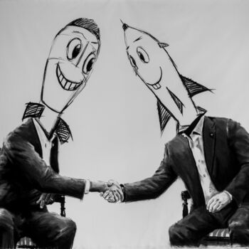 Zeichnungen mit dem Titel "bilateral-agreement…" von Domecq, Original-Kunstwerk, Pastell