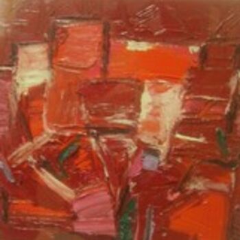 Painting titled "cromatico rosso e a…" by Domenico Asmone, Original Artwork, Oil