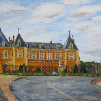 Painting titled "chateau-de-Frazé-dé…" by Bertrand Domin, Original Artwork, Oil