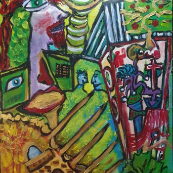 Painting titled "Soñado en el cuadro" by Dalca, Original Artwork, Acrylic Mounted on Wood Stretcher frame