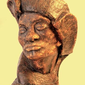 Scultura intitolato "African King" da Dominique Coppens, Opera d'arte originale, Gesso