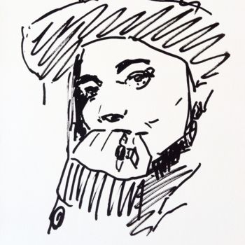 Dessin intitulée "Quick Sketch 1" par Dominique Dève, Œuvre d'art originale, Marqueur