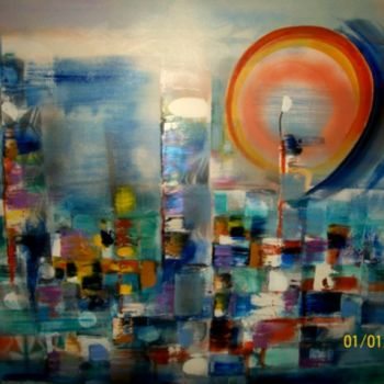 Painting titled "COUCHER DE SOLEIL S…" by Dominique Bertrand, Original Artwork