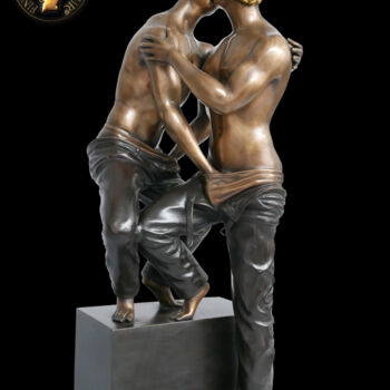 FINE ARTS Wohnkultur "Two kissing Gays" Bronze Figur Medium