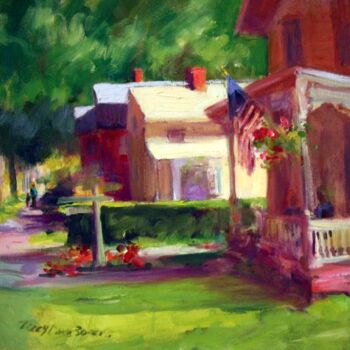 Painting titled "Main Street" by Don Bourret, Original Artwork, Oil