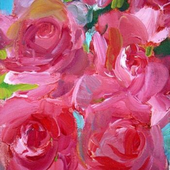 Peinture intitulée "New Roses I" par Don Bourret, Œuvre d'art originale, Huile