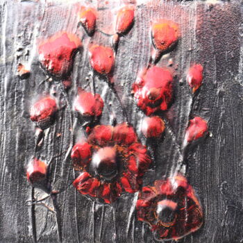 Schilderij getiteld "red love and us" door Donatella Marraoni, Origineel Kunstwerk, Olie