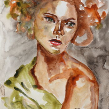 Painting titled "Waiting for nothing." by Donatella Marraoni, Original Artwork, Watercolor